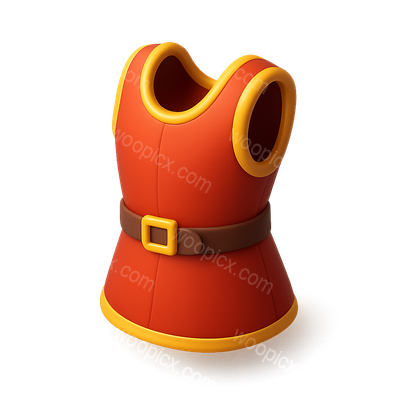 Colorful 3D Icon of a Dress with Belt