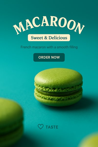 Delicious Green Macaron Dessert Image for Promotion