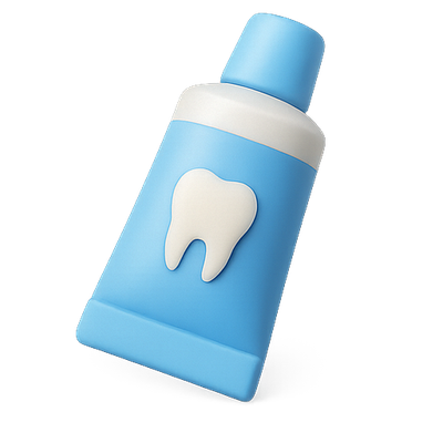 3D Toothpaste Tube Design with Dental Icon