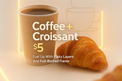 Promotional Coffee and Croissant Bundle - $5 Offer