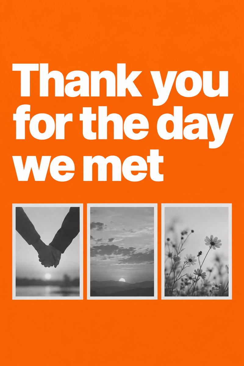Bright orange lyric quote card