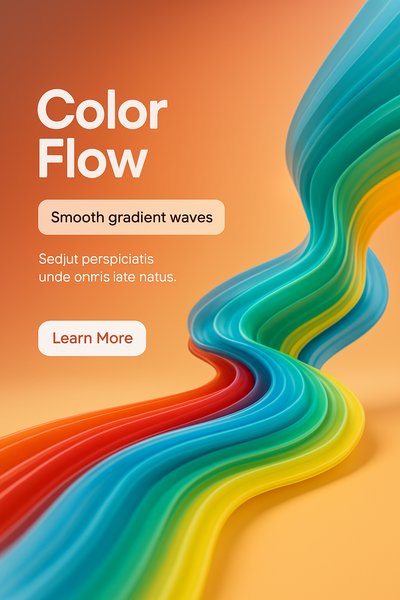 Vibrant Gradient Waves in Color Flow Design