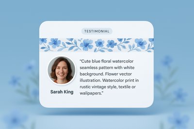 Charming Floral Testimonial Design with Watercolor Background