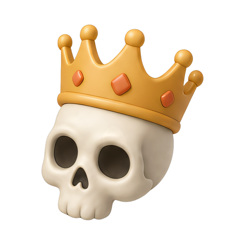 ornate crown on a skull