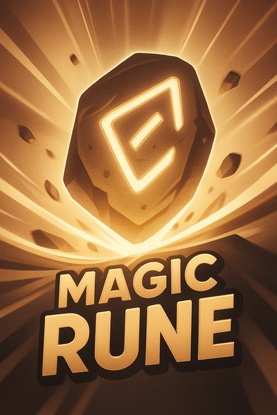 Dynamic Magic Rune with Neon Glow and Layered Composition