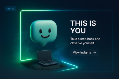 3D Scene Illustrating Self-Reflection in a Neon Environment