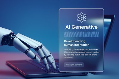 Robot Hand Typing on Computer - AI Generative Concept