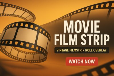 Vintage Film Strip Overlay Graphic for Cinematic Themes