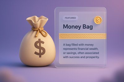 Stylish 3D Money Bag with Transparent Info Block