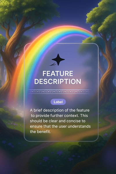 Magical Fantasy Forest with Rainbow and Trees