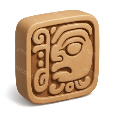 3D Mayan Glyph Icon in Isometric View