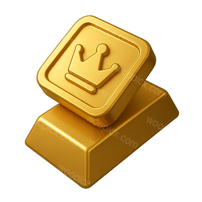 Luxurious Gold Crown Icon in 3D Design