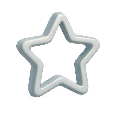 Stylized 3D Star Icon with Soft Edges