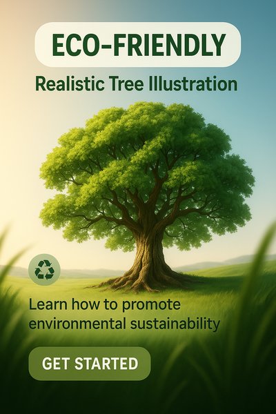 Eco-Friendly Tree Illustration for Environmental Awareness