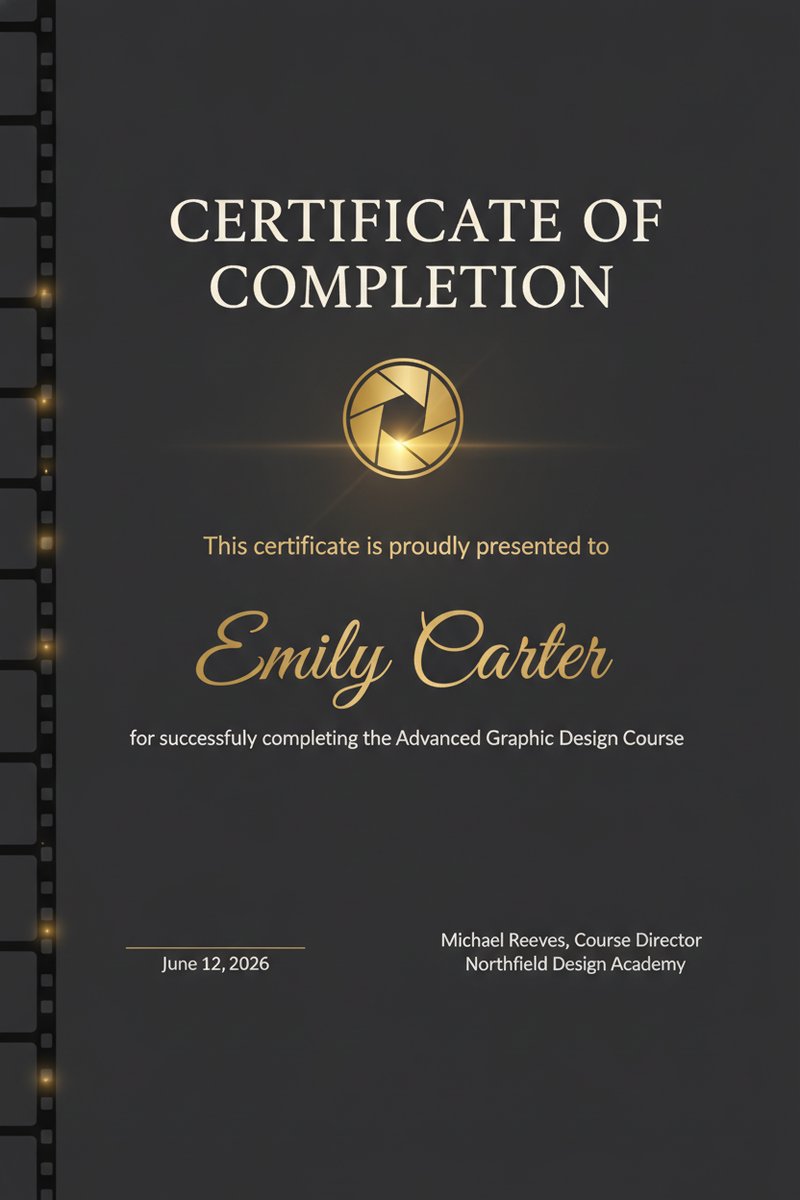 Elegant graphic design certificate