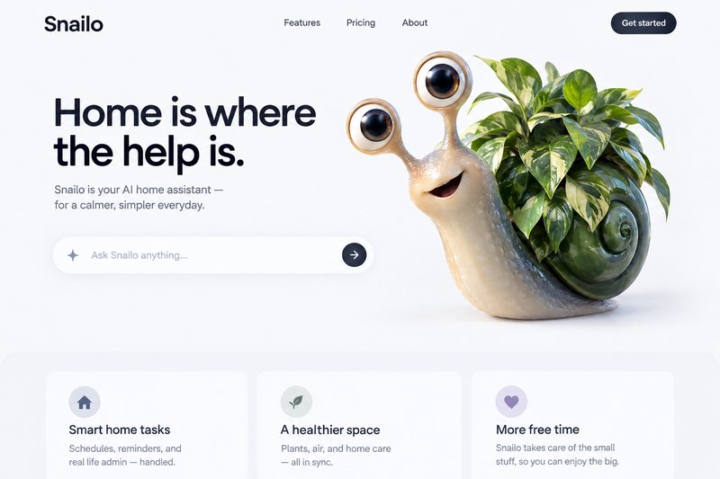 AI agent landing page design