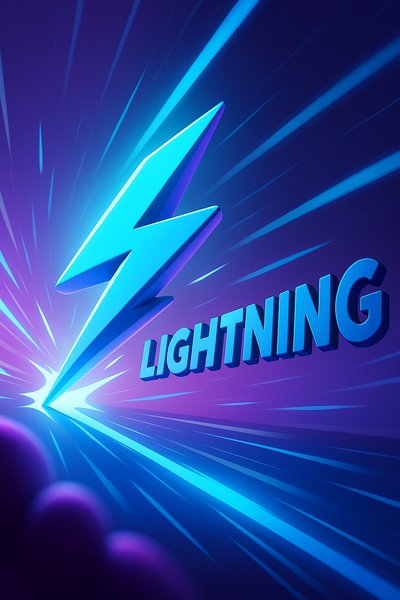 Dynamic Lightning Bolt Illustration with Bold Typography