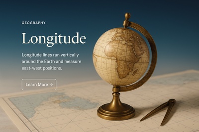 Stylish Web Design Concept Featuring Longitude Theme