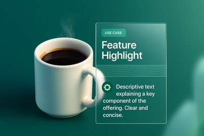 Stylish 3D Coffee Cup with Feature Highlight