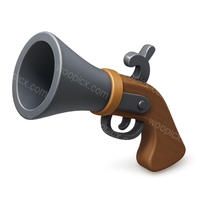 Stylized 3D Icon of a Vintage Megaphone Pistol
