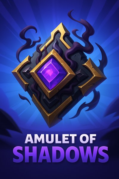 Dynamic Amulet of Shadows Illustration with Bold Design