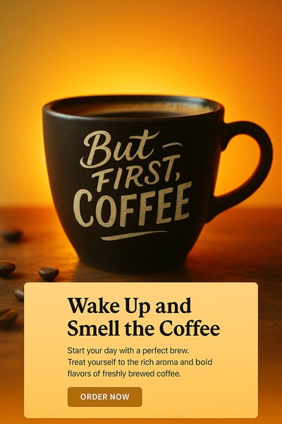 Coffee-themed promotional image for morning routines