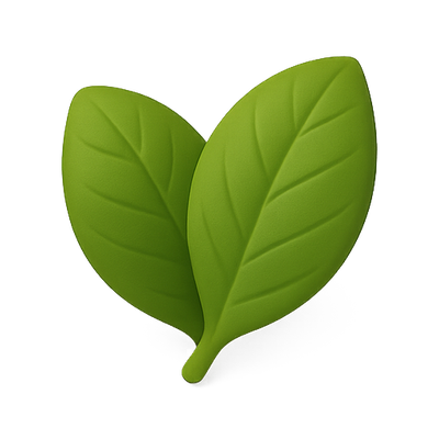 Stylized Green Leaf Icon Representing Nature
