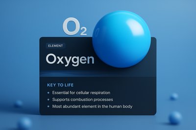 3D Illustration of Oxygen with Informative Blocks