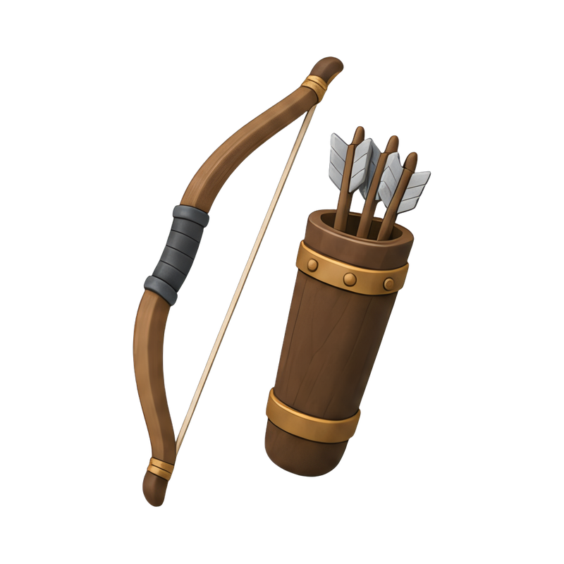 Longbow and Quiver Display