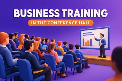 Dynamic Business Training Scene in a Conference Hall