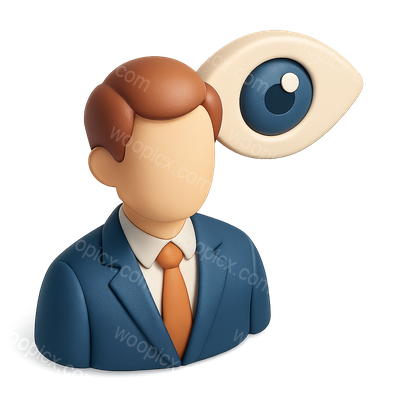 3D Visionary Founder Icon with Eye Motif