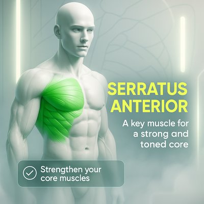 3D Anatomical Illustration of Serratus Anterior Muscle