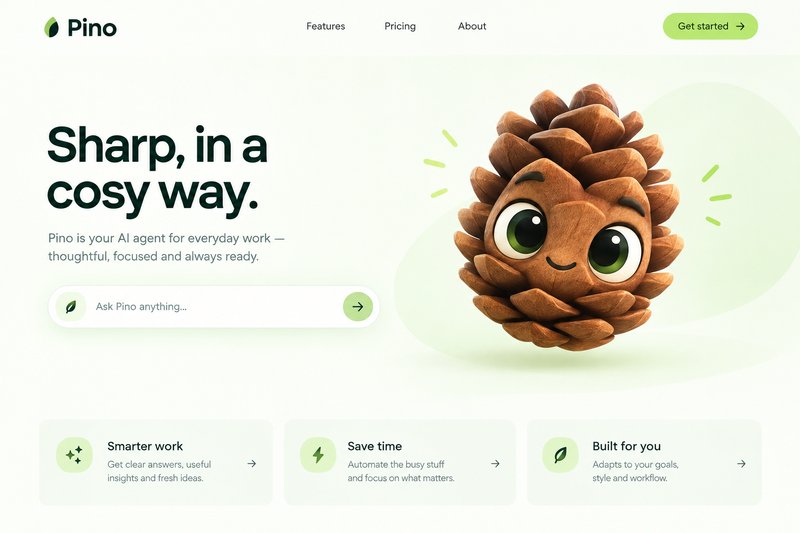 Cozy AI landing page design