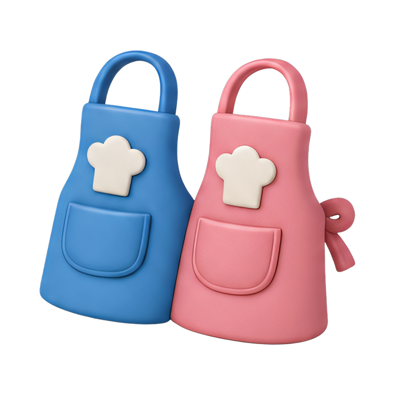 couple cooking together in aprons