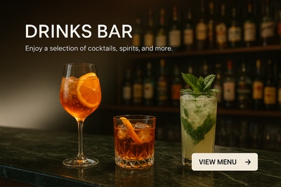Stylish Drinks Bar Design for Web Page