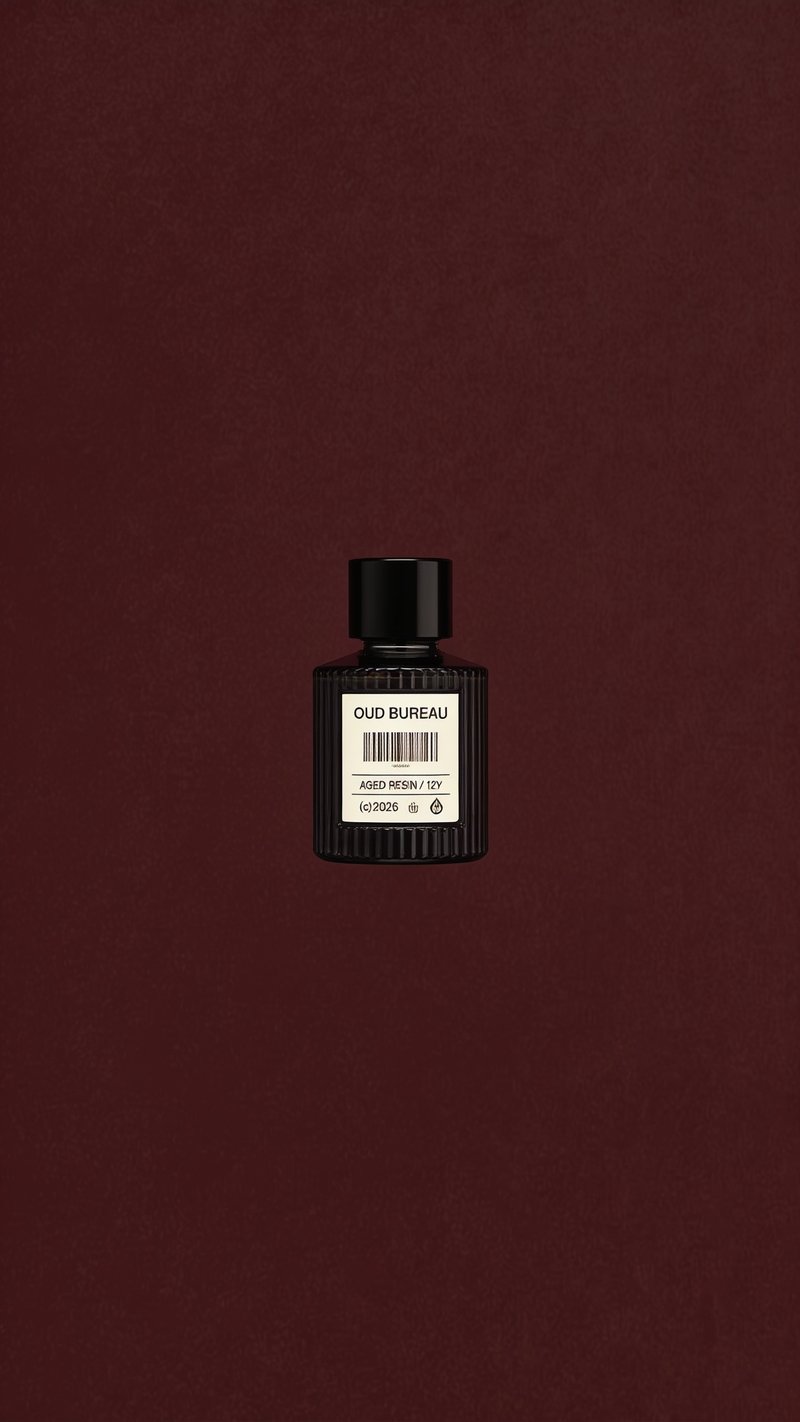 bottle of oud perfume
