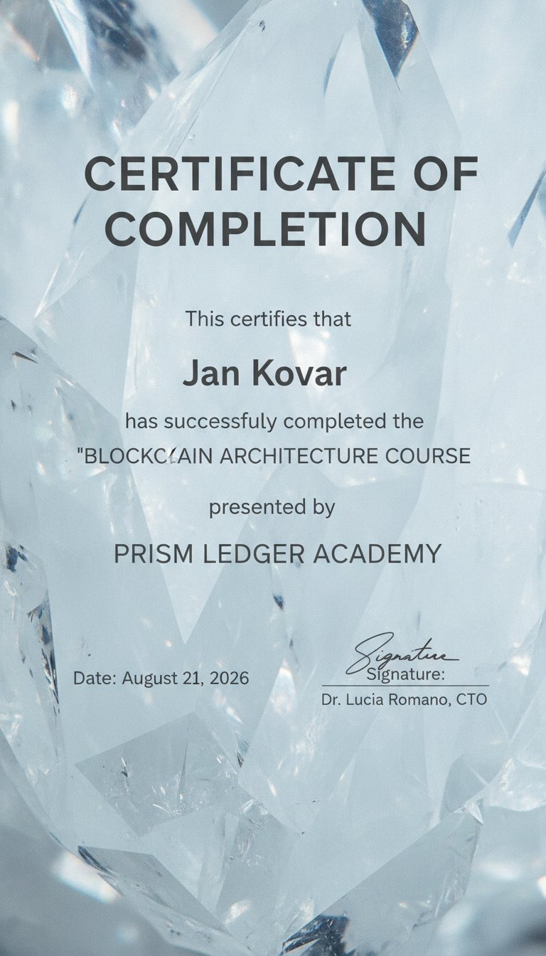 Elegant crystal certificate design