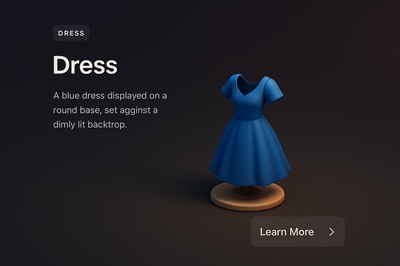 Stylish 3D Dress Display in Dark Background
