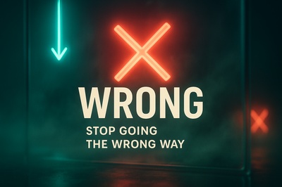 Neon Lights Warning Sign with Abstract Elements