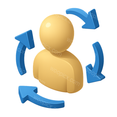 3D Movement Icon with Arrows Indicating Motion
