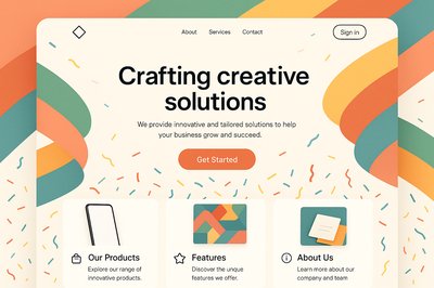 Modern Landing Page Design with Creative Solutions