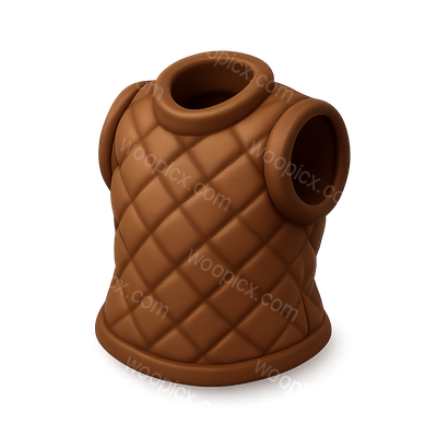 Stylish 3D Chocolate Icon with Quilted Texture