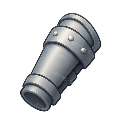 Stylized 3D Cannon Icon with Metallic Finish