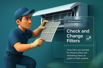Technician Performing Air Conditioning Filter Maintenance