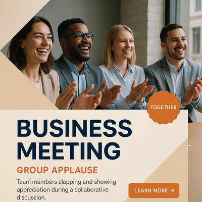 Group Applause at Business Meeting - Engaging Team Collaboration