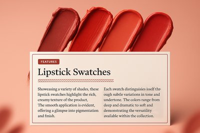 Vibrant Lipstick Swatches with Features Overview