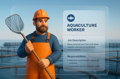 Detailed Overview of an Aquaculture Worker in a Controlled Environment