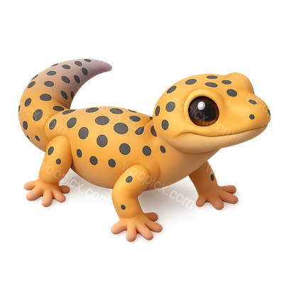 Cute Cartoon Gecko with Spots