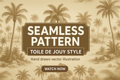 Elegant Seamless Pattern Design in Toile de Jouy Style