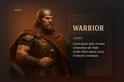 3D Warrior Design with Integrated Text and Graphics